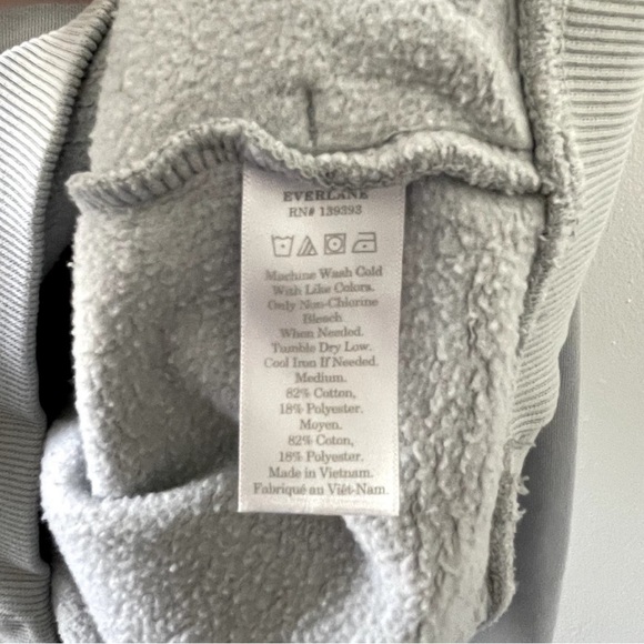 Everlane Hoodie Mens Medium Grey Cotton Pullover Basic Neutral Minimal - Picture 4 of 7